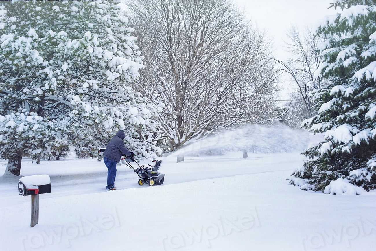 Free man shoveling snow machine