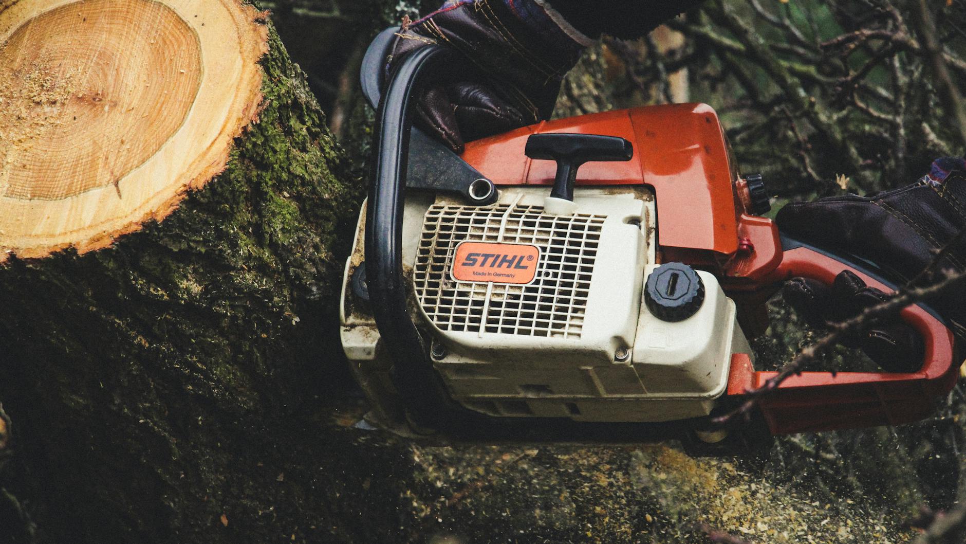 red and white stihl recoil engine